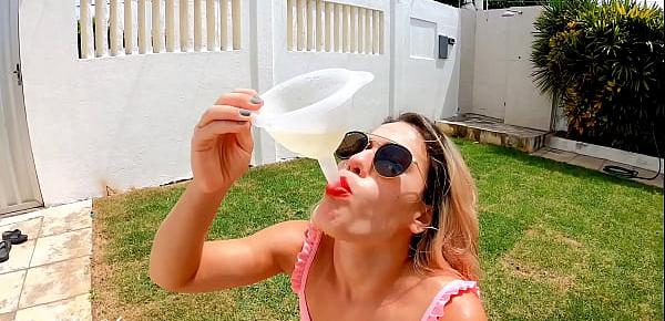  drinking piss for funnel and deep throat -aprilbigass-